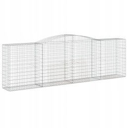 Dekoratyvinis gabionų krepšelis 400x50x120/140cm cinkuotas sidabras
