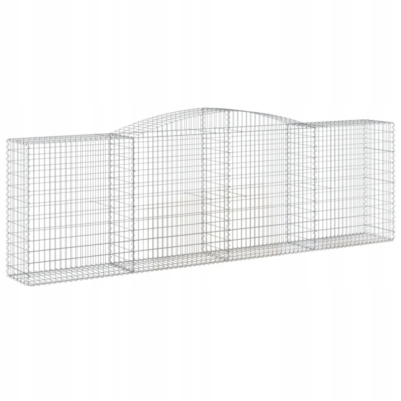Dekoratyvinis gabionų krepšelis 400x50x120/140cm cinkuotas sidabras