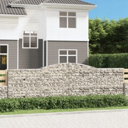 Dekoratiivne gabioonkorv 400x50x120/140cm tsingitud raudhõbe