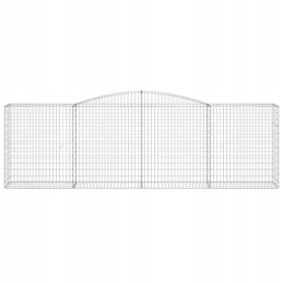 Gabion basket decorative 400x50x120/140cm galvanized iron silver