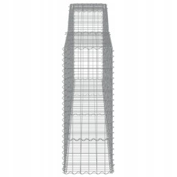 Dekoratīvais gabiona grozs 400x50x120/140cm cinkots dzelzs sudrabs