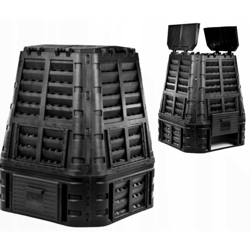 Juodas komposteris, 1 kameros, 740 l, didelis, ilgaamžis