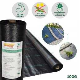 Juoda agrotekstilė, itin stora, 100g/m2, 60cm, 10m