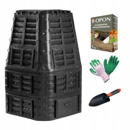 1000l komposteris + 1kg komposteris, kastuvas, pirštinės
