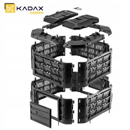 Juodas modulinis sodo komposteris, ištisus metus, su trąšomis, 650l bakas