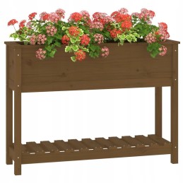Vidaxl Planter with Shelf Honey Brown 111.5x34.5x81 cm Pinewood
