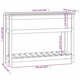 Vidaxl Planter with Shelf Honey Brown 111.5x34.5x81 cm Pinewood