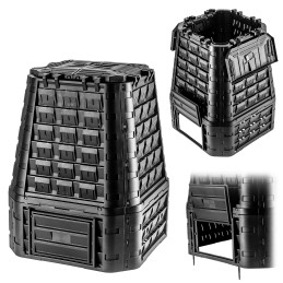 Juodas sodo komposteris, ištisus metus, atsparus šalčiui, atliekų bakas, 750 litrų