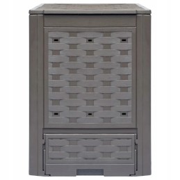 Vidaxl rudas komposteris 60x60x83 cm 300 l plastikinis rotangas