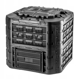 Juodas sodo komposteris, modulinis, atsparus šalčiui, trąšų bakas, 650 litrų