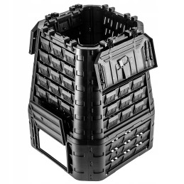 Juodas sodo komposteris, ištisus metus, atsparus šalčiui, 750 litrų talpos bakas