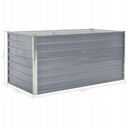 Garden pot 160 x 80 x 77 cm galvanized steel