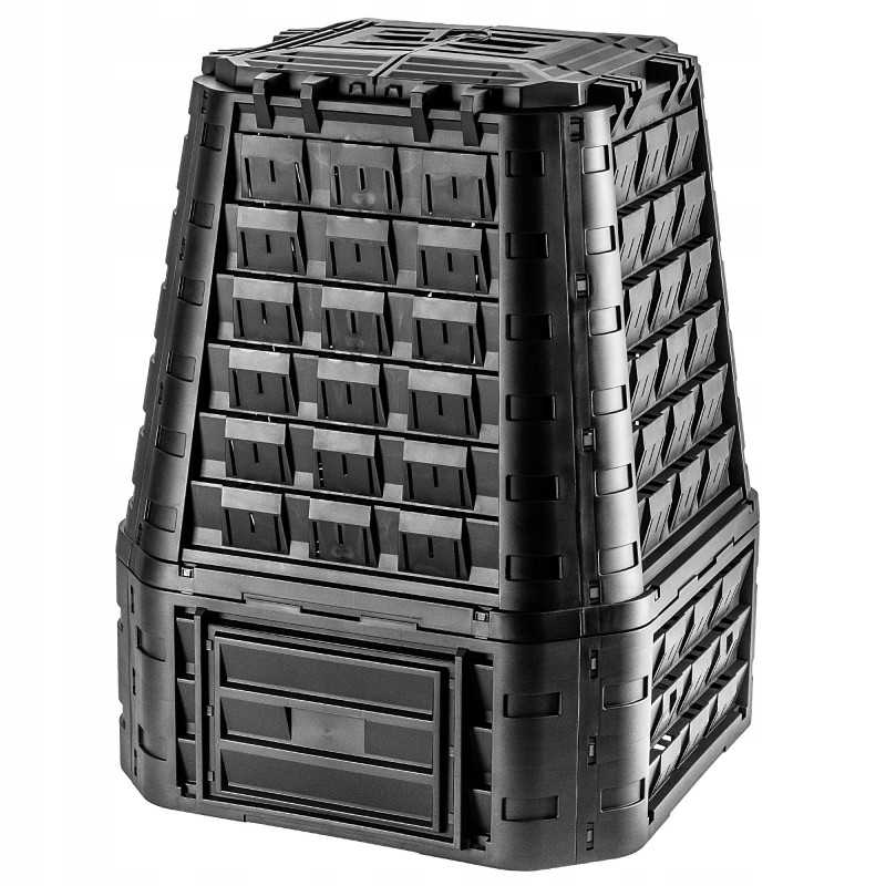 Juodas sodo komposteris, ištisus metus, atsparus šalčiui, atliekų bakas, 750 litrų