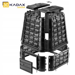 Juodas sodo komposteris, ištisus metus, atsparus šalčiui, atliekų bakas, 750 litrų