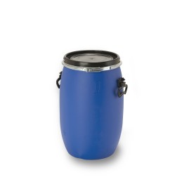 Plastikinė statinė su dangčiu, 60 litrų.