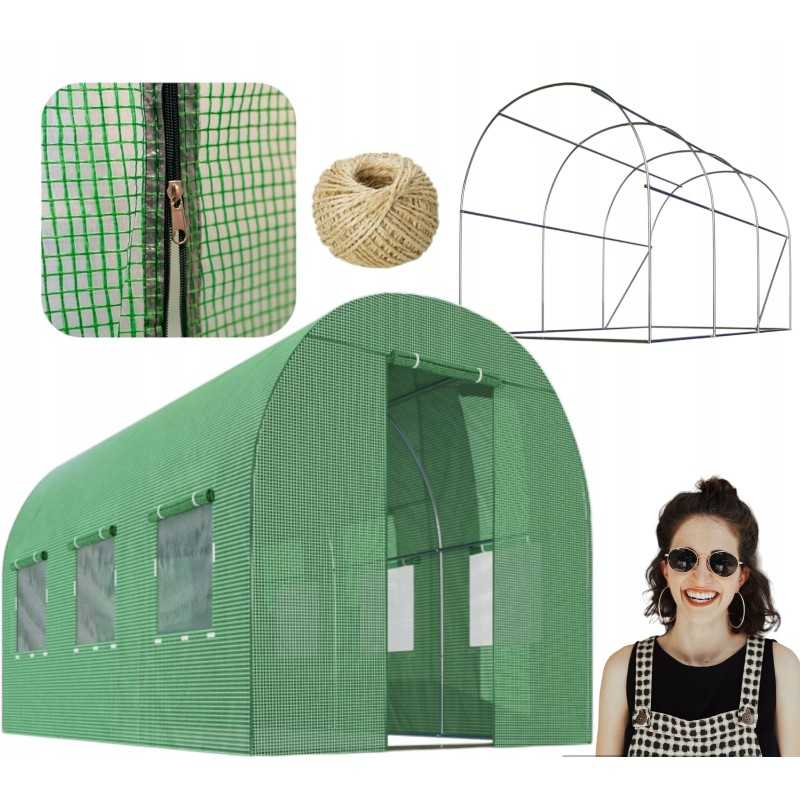 Sodo folijos tunelinis šiltnamis 2x3m folija 6m2 300x200x200 žalia