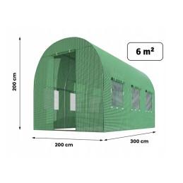 Sodo folijos tunelinis šiltnamis 2x3m folija 6m2 300x200x200 žalia