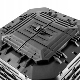 Juodas modulinis sodo komposteris, ištisus metus, su trąšomis, 650l bakas