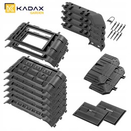 Juodas modulinis sodo komposteris, ištisus metus, su trąšomis, 650l bakas