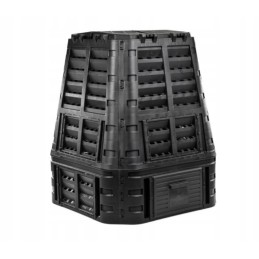 Didelis sodo žolės komposteris, 740 l, juodas