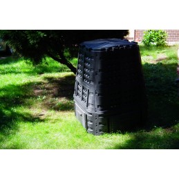 Didelis sodo žolės komposteris, 740 l, juodas