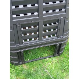 Didelis sodo žolės komposteris, 740 l, juodas