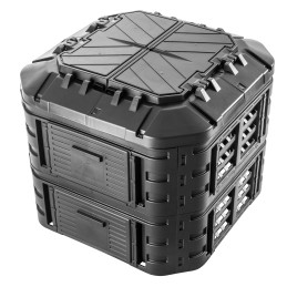 Modulinis sodo komposteris, juodas, veikiantis ištisus metus, vienos kameros