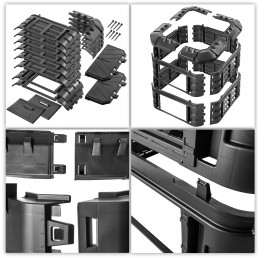 Modulinis sodo komposteris, juodas, veikiantis ištisus metus, vienos kameros