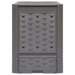 Komposteris, rudas, 60x60x83 cm, 300 l, plastikinis rotangas