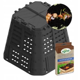 Sodo komposteris 480l juodas, ištisus metus, nemokamas komposto aktyvatorius