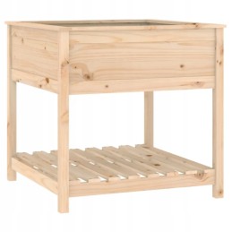 Vidaxl puķu pods ar plauktu, 82,5x82,5x81 cm, priedes masīvkoks