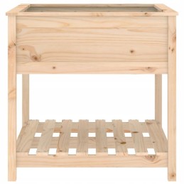 Vidaxl puķu pods ar plauktu, 82,5x82,5x81 cm, priedes masīvkoks