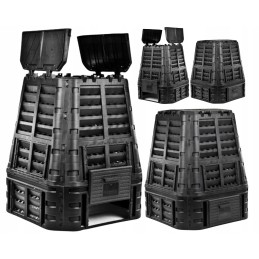 Termokomposteris, 1 kamera, sodas, ištisus metus, juodas, 740 l, hit