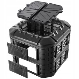 Modulinis sodo komposteris, juodas, veikiantis ištisus metus, vienos kameros