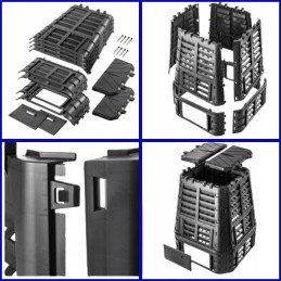 Modulinis komposteris, ištisus metus, atsparus šalčiui, 740l, sodas, namas, didelis
