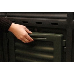 Didelis uždaras sodo komposteris, 450 l, juodas