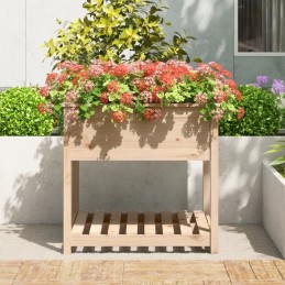 Vidaxl Planter with Shelf 82 5x82 5x81 cm Solid Pine Wood