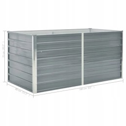 Garden pot 160 x 80 x 77 cm galvanized steel