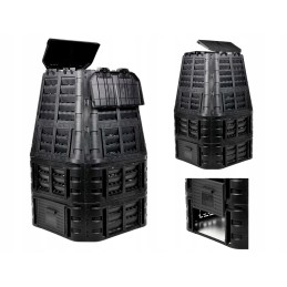 Termokomposteris, 1 kamera, sodo sklypas, ištisus metus, juodas, 1000 litrų