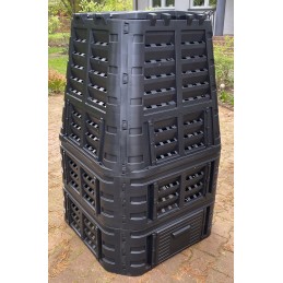 Termokomposteris, 1 kamera, sodo sklypas, ištisus metus, juodas, 1000 litrų