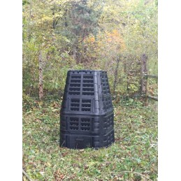 Termokomposteris, 1 kamera, sodo sklypas, ištisus metus, juodas, 1000 litrų