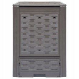 Rudas komposteris 60x60x83cm 300l plastikinis rotangas