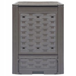 Rudas komposteris 60x60x83cm 300l plastikinis rotangas