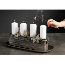 2 pcs. luke loft flowerpot metal silver long