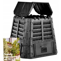 1 kameros ecobat komposteris, 480 l, juodas