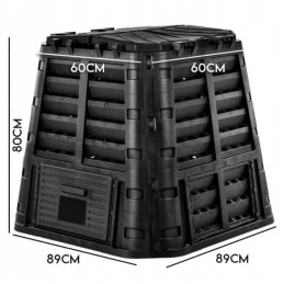 Sodo komposteris 480l, juodas