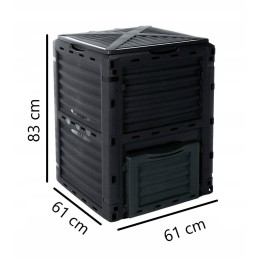 Didelis sodo komposteris, 300 l, antracitas