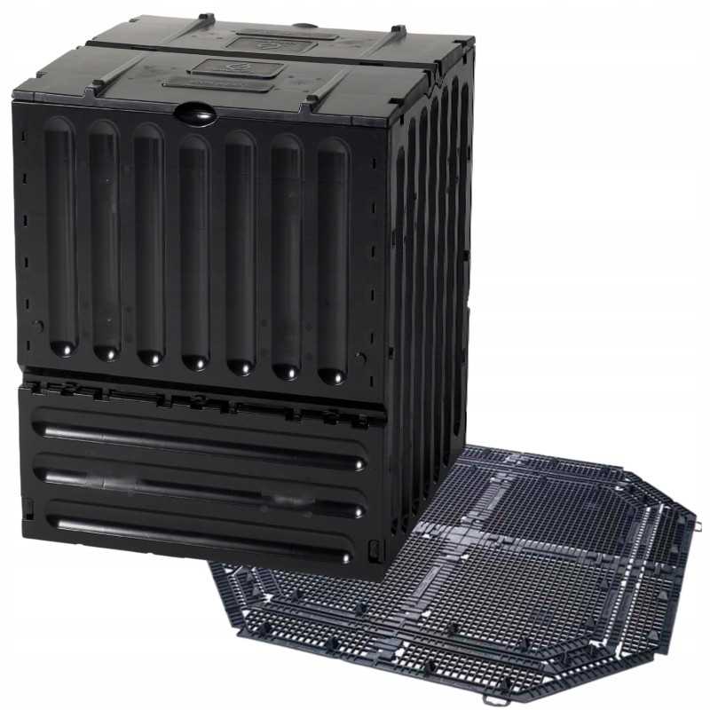 Sodo komposteris 600l, juodas, didelis, su pagrindu