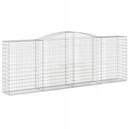 Decorative gabion basket, 400x50x140/160cm, silver