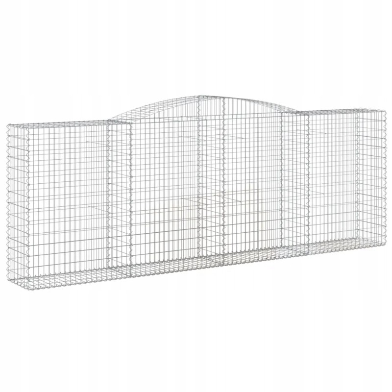 Decorative gabion basket, 400x50x140/160cm, silver